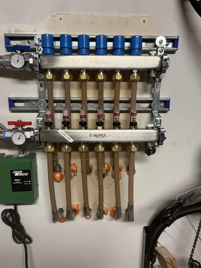 Plumber performing Gas Line Installation at a residential property in Riverhead